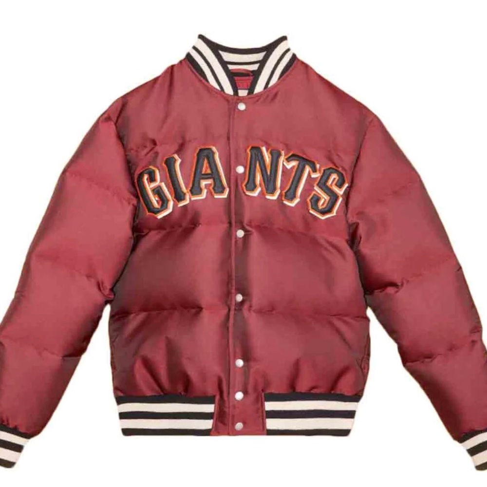 Gucci x MLB 2022 Padded Satin Jacket with Giants Patch